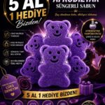 Parfümlü collejenli süngerli sabun 5 +1